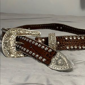 Fancy western brown belt NWOT